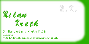 milan kreth business card